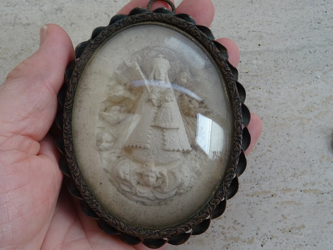 Religious Antique French Copper Reliquary Shrine Relic Meerschaum of ...