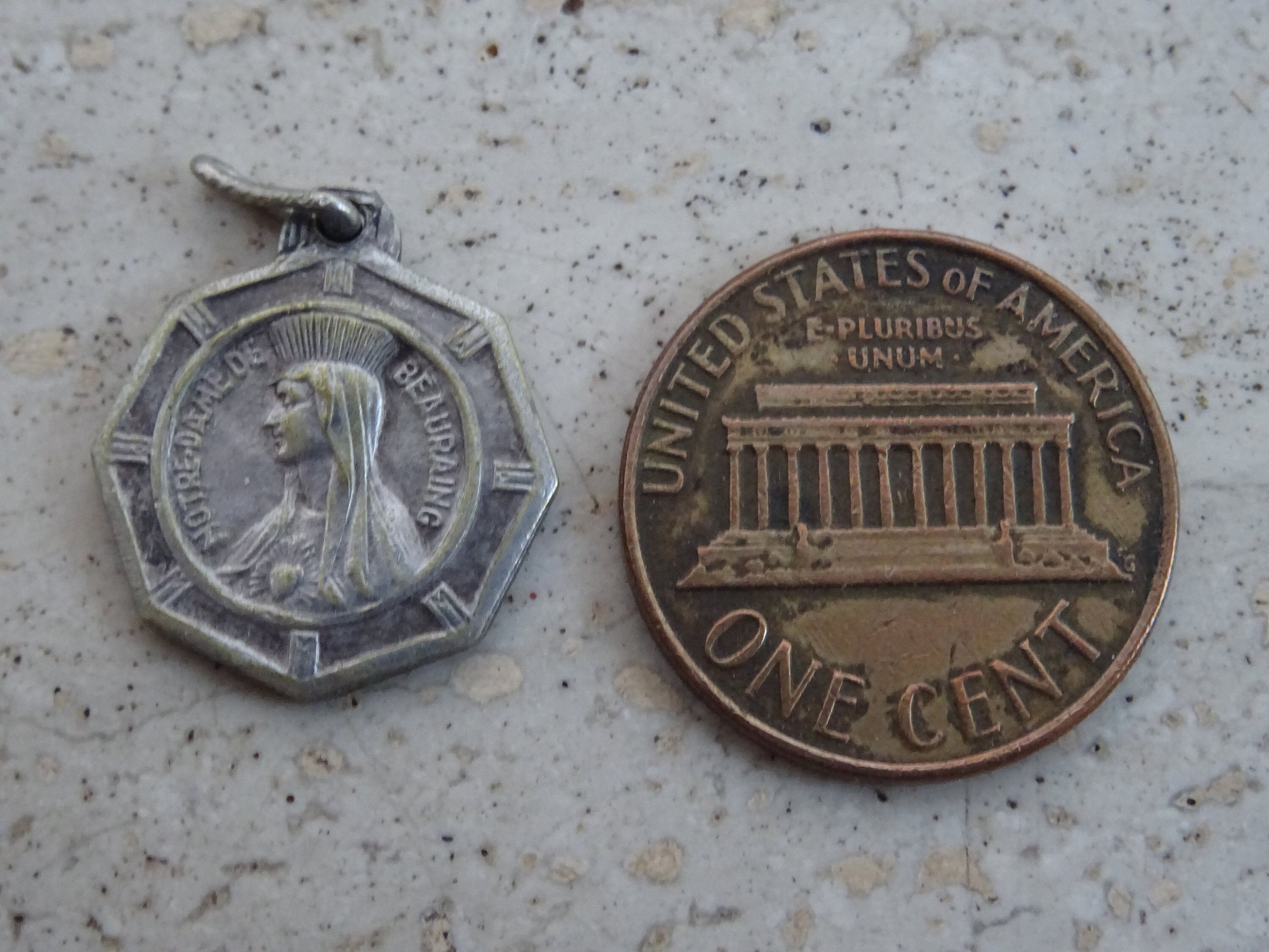 Vintage Medal Pendant Charm of Notre Dame De Beauraing, Our Lady of ...