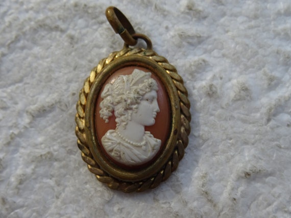 Antique French vermeil gold plated opaline camee … - image 6