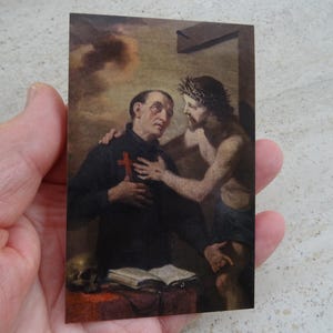 Carte religieuse catholique avec Saint Camille Camillo de Lellis. ( T 40 )