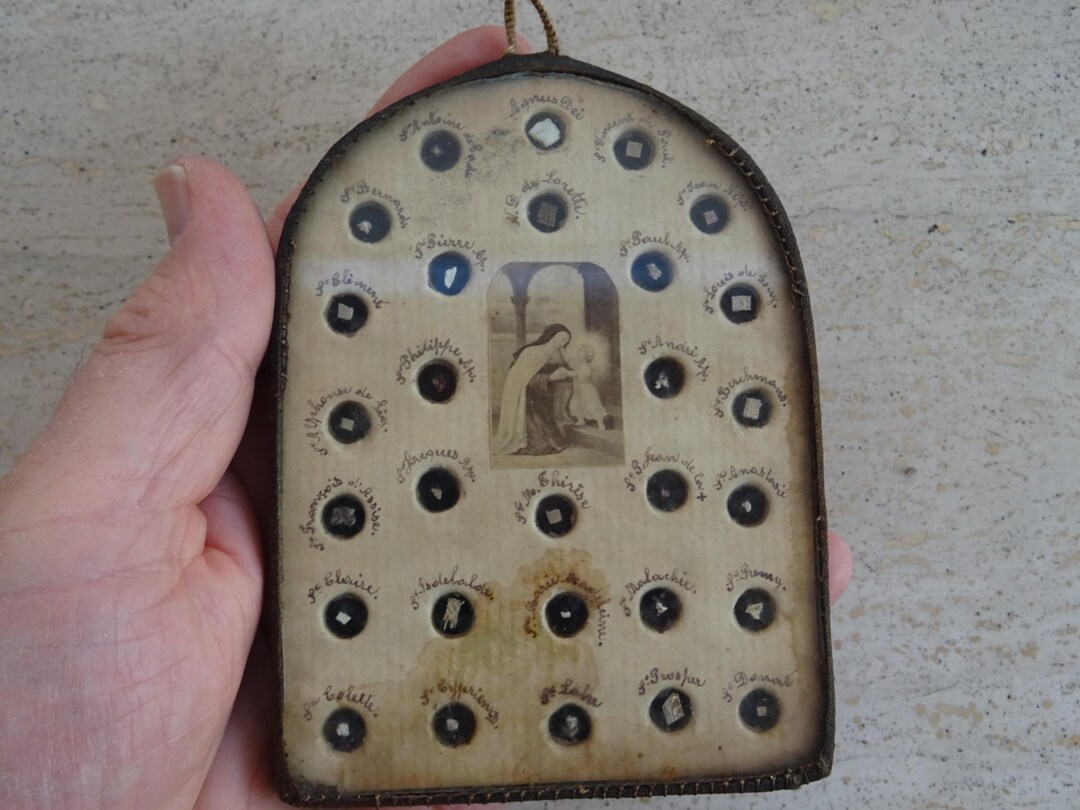 Museal Religious Antique Reliquary Shrine Pendant With 58 Relics as ...