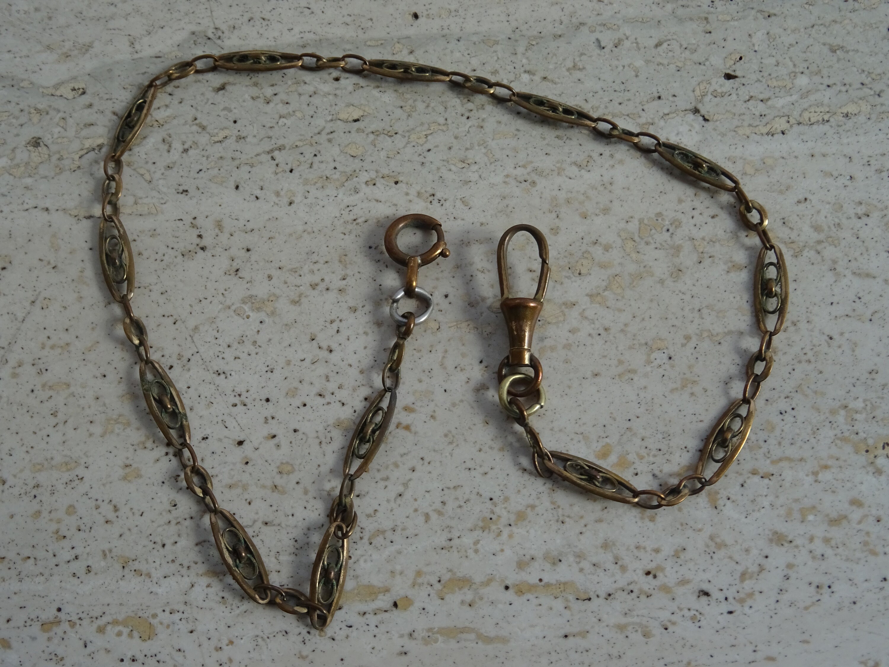 Chaîne De Montre De Gousset Vintage Dorée Type Vermeil - Marque LAMINOR, Bon état D'usage