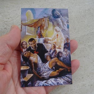 Religieuze katholieke kaart met Saint Camille Camillo de Lellis. (T39)