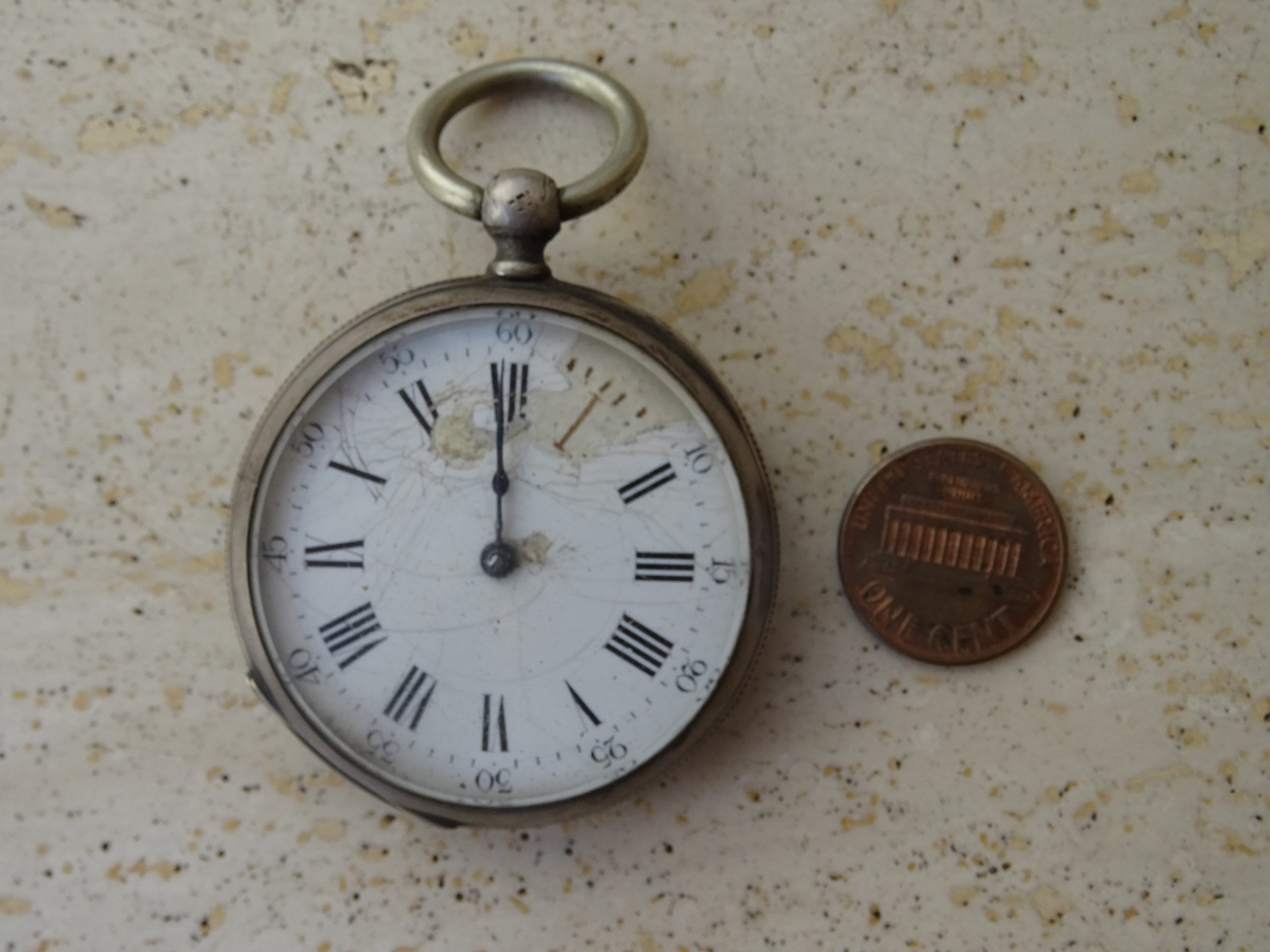 Montre Gousset Argent Art Déco Ancienne - Mouvement Mécanique, à Réviser, Pièce Rare Vintage