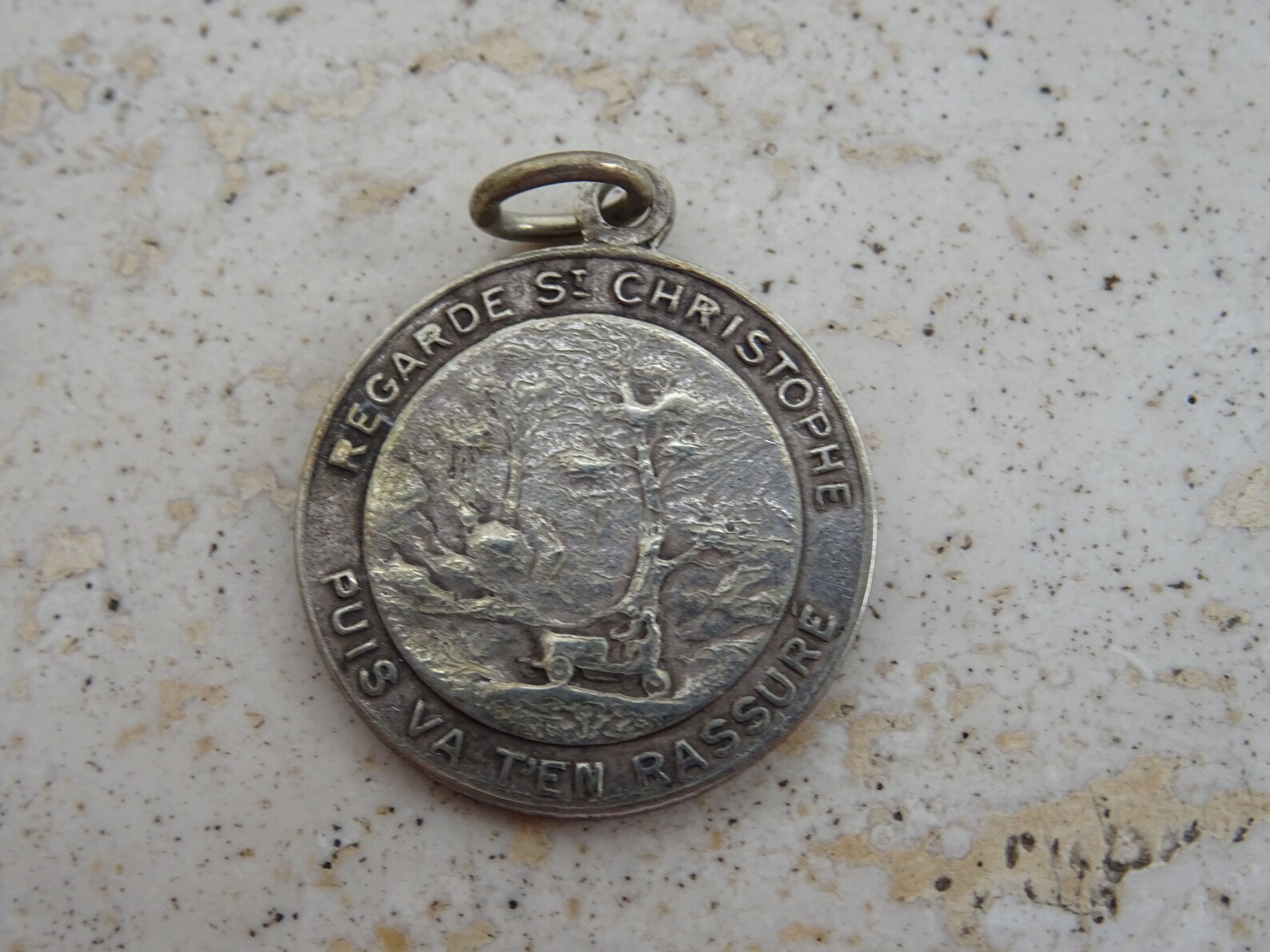Religious Antique French Silver Plated Catholic Medal Pendant Holy ...