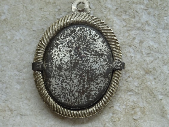 Antique French silver plated photo holder locket … - image 7