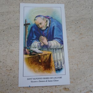 Religiöse Vintage katholische Karte des seligen Heiligen Alfonso de Liguori. (T32)