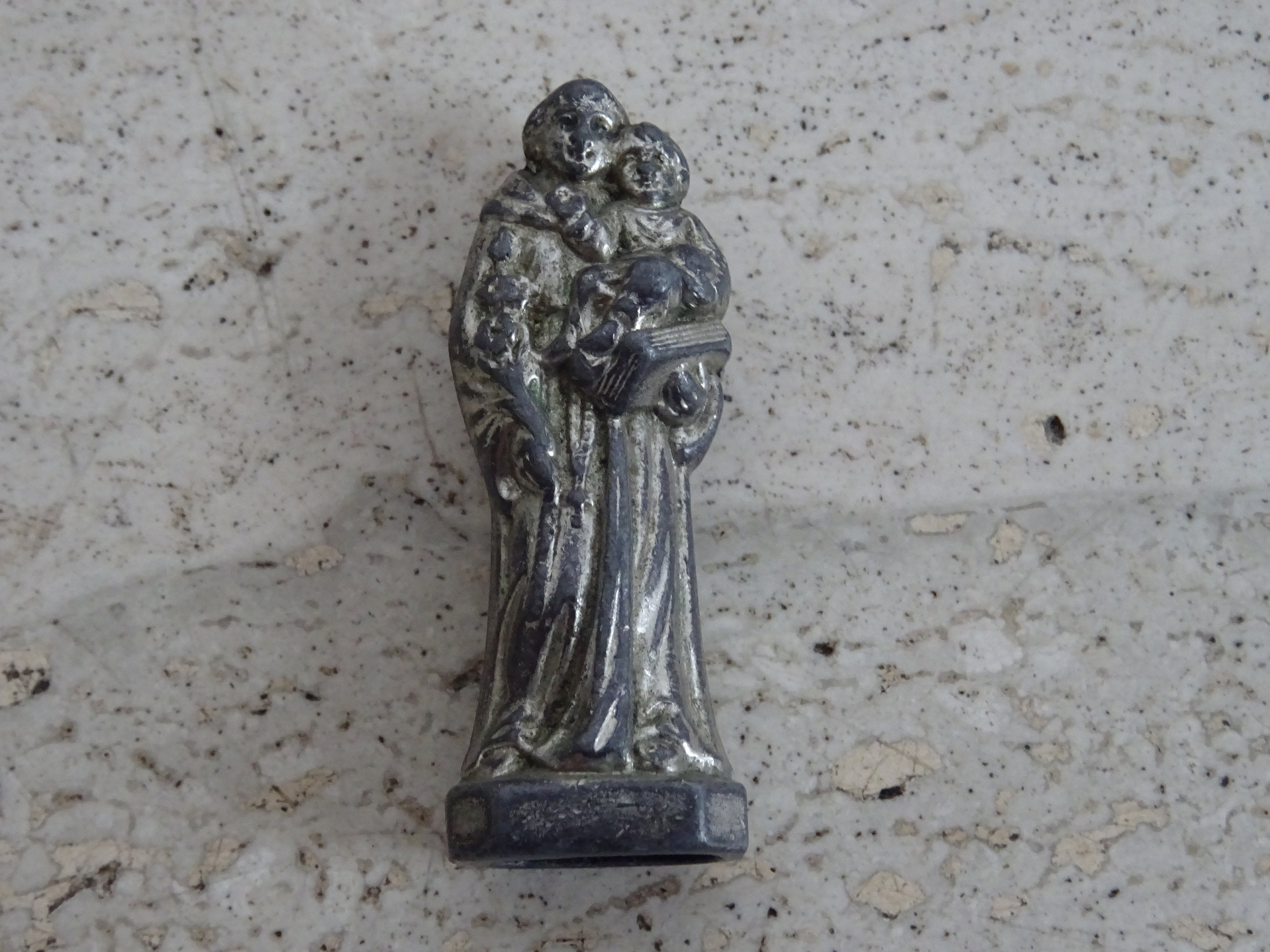 Statuette Religieuse En Métal - Saint Antoine De Padoue - À Identifier - Occasion
