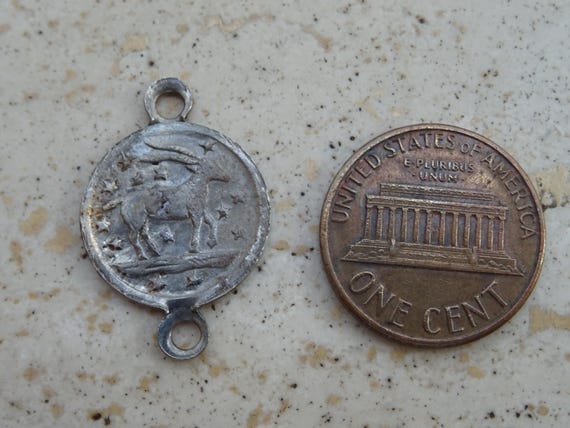 ヴィンテージ シルバー メッキ 星座メダル チャーム メダリオン