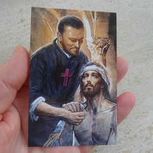 Religieuze katholieke kaart met Saint Camille Camillo de Lellis. (T36)