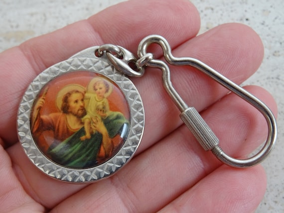 Portachiavi PAPA Francesco con medaglia in argento 925/1000
