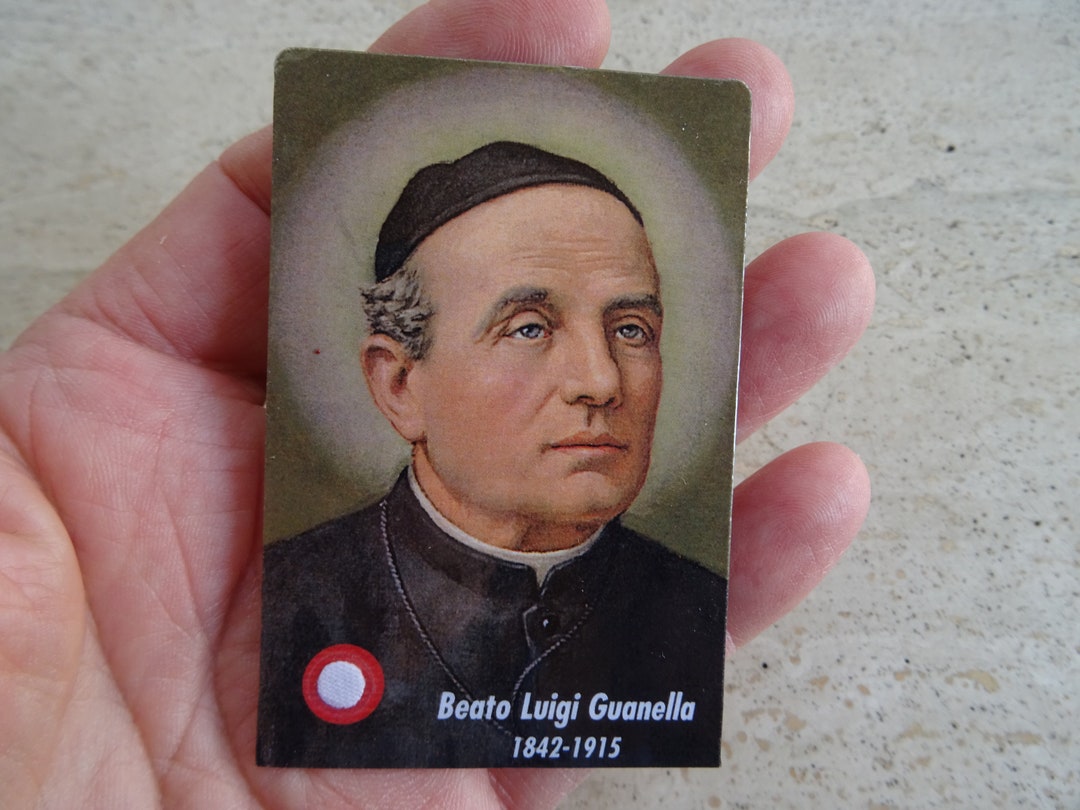 Religious Catholic Card Shrine Reliquary Relic of the Cloth of Blessed