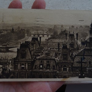 Vintage francese cartolina di vista panorama dei sette ponti a Parigi. ( 12 )