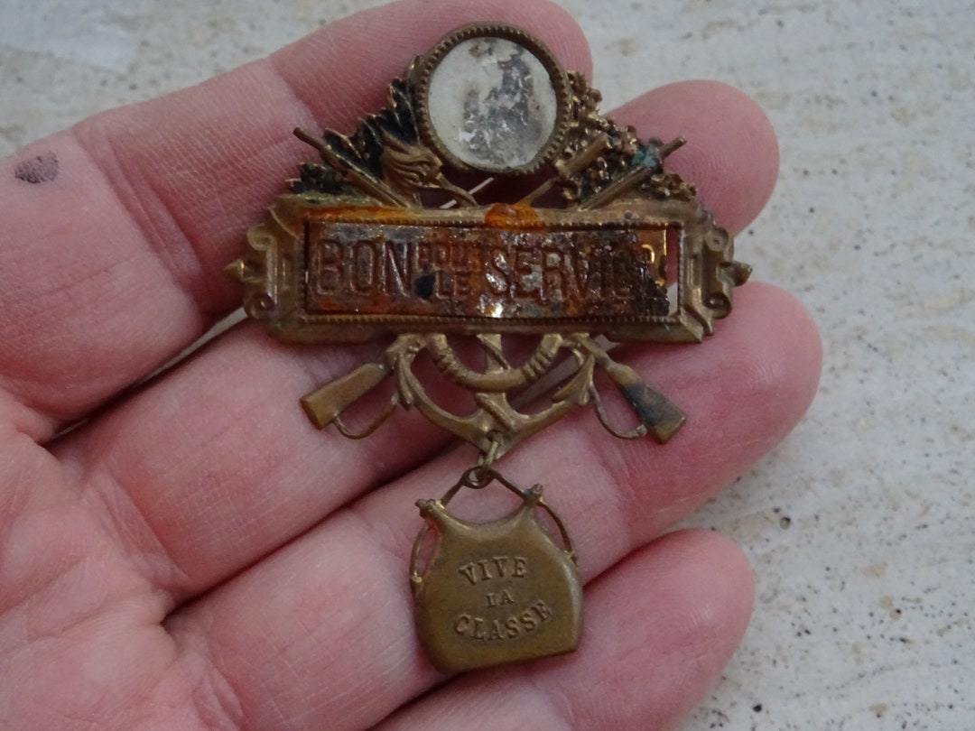 Antique French Silver Plated Art Deco Plaque Medal Pendant of the Hunt ...