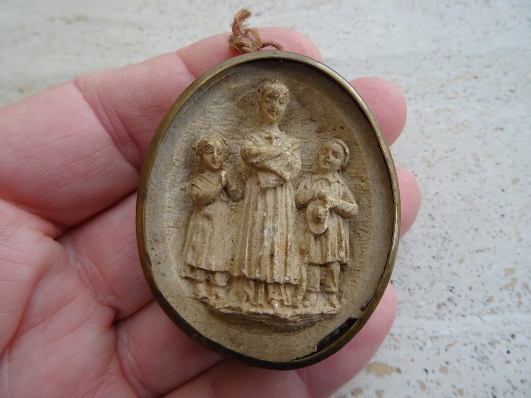 Religious Antique French Copper Reliquary Shrine Relic Meerschaum of ...