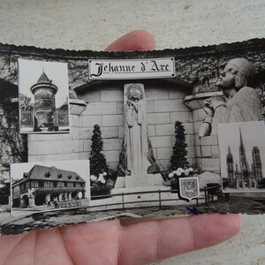 Vintage französische ungebrauchte Postkarte mit Statue Jeanne d'Arc Jeanne d'Arc Andenken von Rouen. ( 24 )