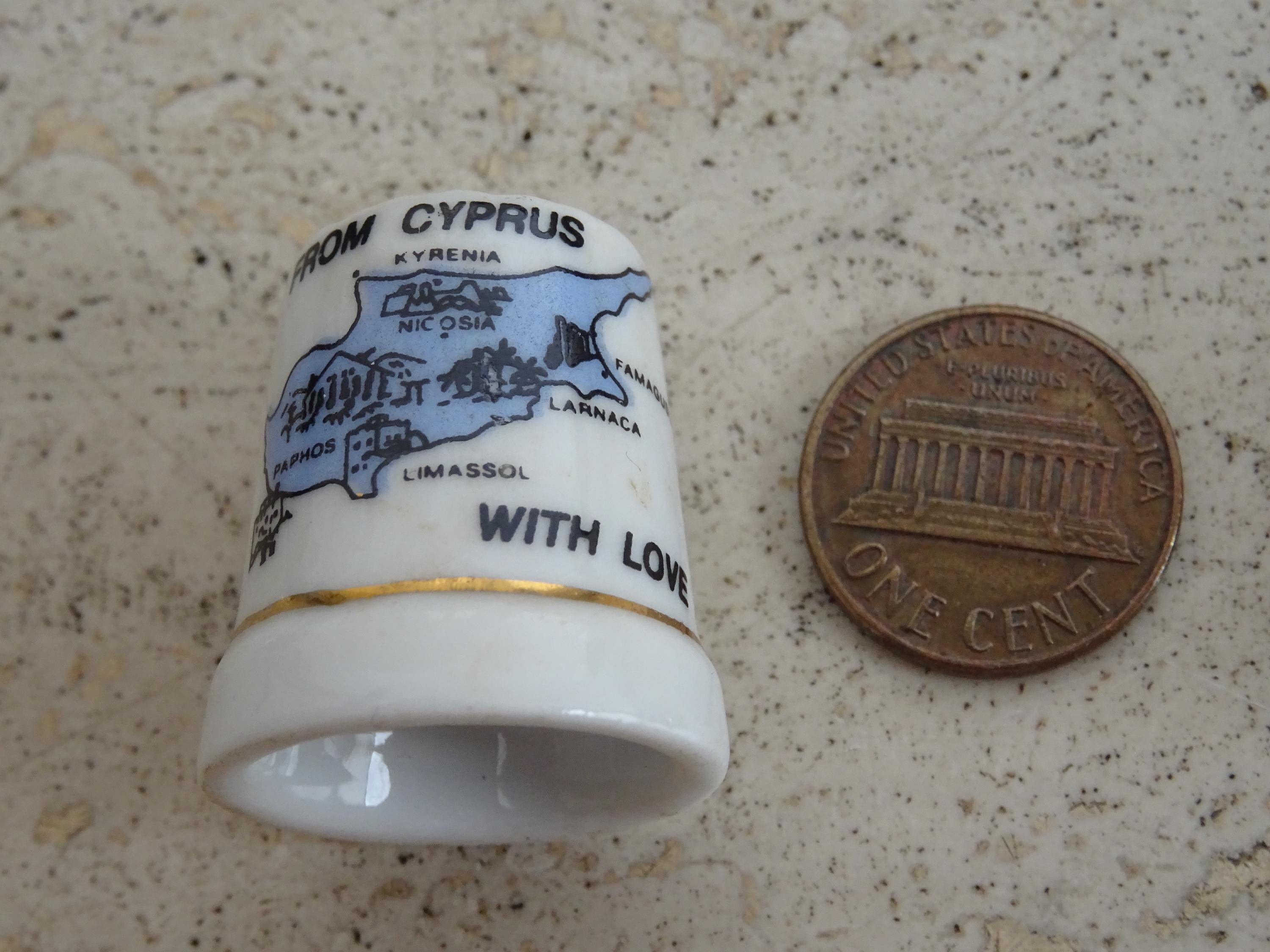 Vintage Porcelainen Thimble Thimbleful Souvenir of Cyprus. (B 33 ) - Etsy