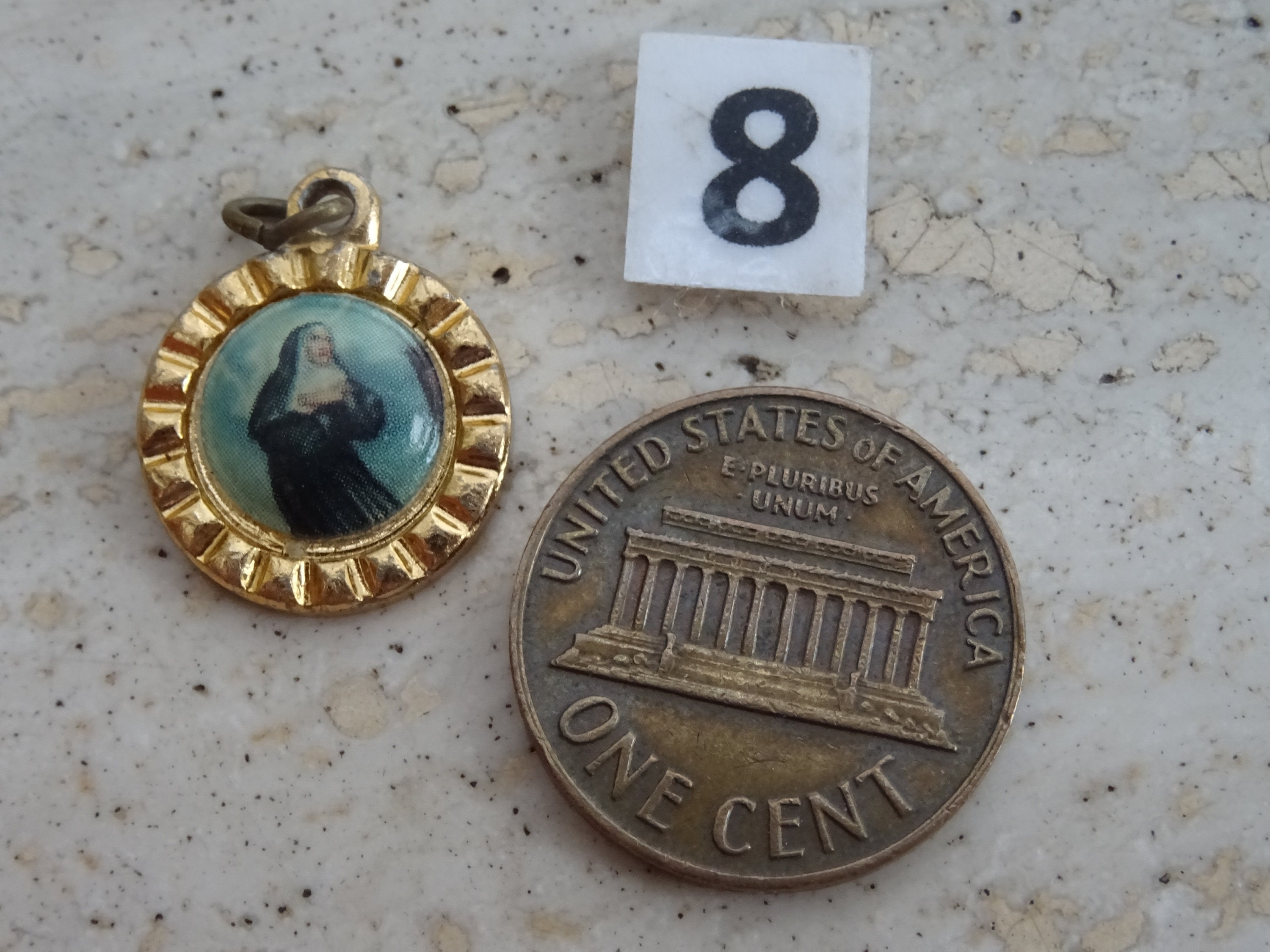 Religious Catholic Gold Plated Enameled Medal Pendant Etsy UK