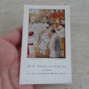 Religiöse antike katholische Karte gesegnete Heilige Therese von Lisieux mit Bild. ( Z11 )