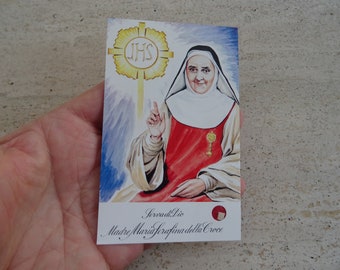 Religious catholic card shrine with relic of Saint Maria Serafina del Sacro Cuore Serafina della Croce. (  FF 8  )