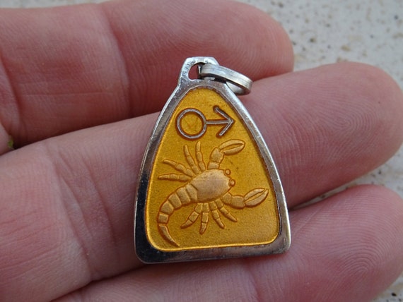Pendentif Scorpion Plaqué Or - Signe Astrologique - Vintage - Occasion