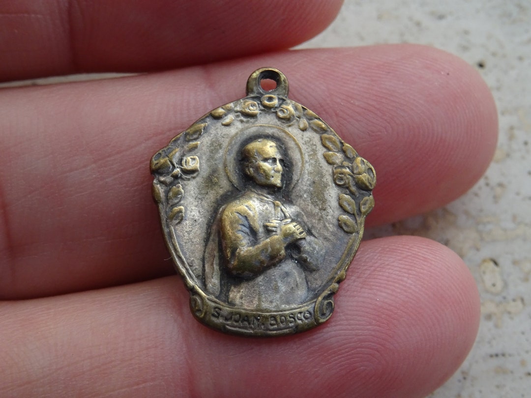 Religious Antique French Silver Plated Catholic Medal Pendant Holy ...