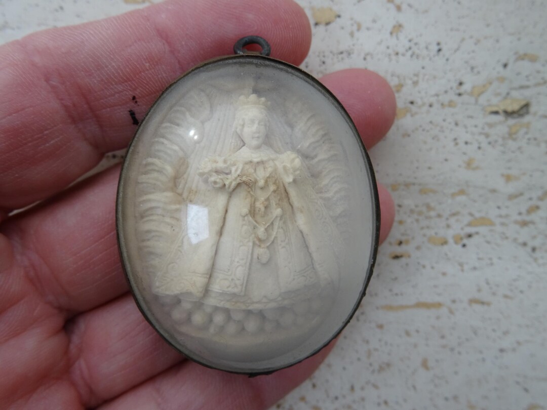 Religious Antique French Copper Reliquary Shrine Relic Meerschaum of ...
