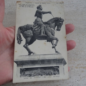 Postal postal francesa antigua con estatua monumental de Juana de Arco Juana de Arco con recuerdo monumental de Orleans. (D 15)