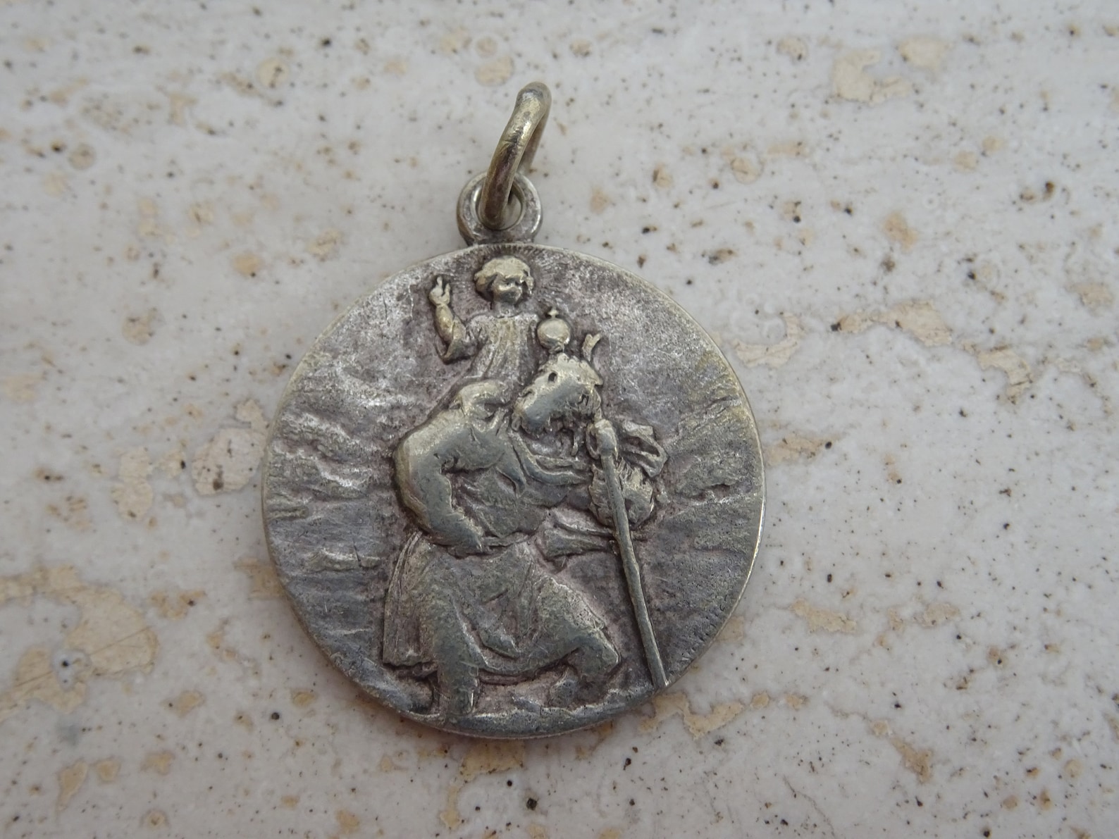 Religious Antique French Silver Plated Catholic Medal Pendant Holy ...