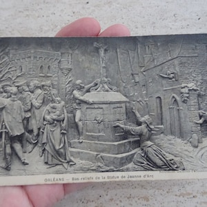 Antigua postal francesa usada con estatua de Juana de Arco, recuerdo de Juana de Arco de Orleans. (F7)