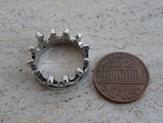 French silver plated ring with crown.  ( A 15 ) - image 2