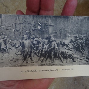 Postal francesa antigua sin usar con estatua conmemorativa de Juana de Arco Juana de Arco recuerdo de Orleans. ( 20 )