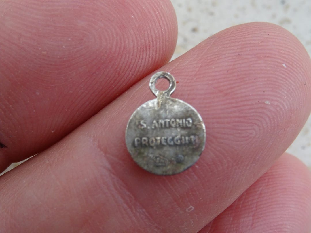 Religious Antique French Catholic Silver Plated Medal Pendant Medaillon ...
