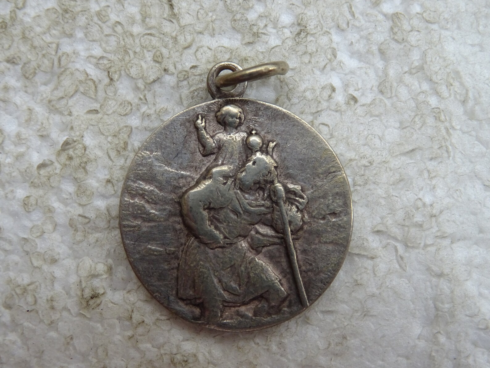 Religious Antique French Silver Plated Catholic Medal Pendant Holy ...