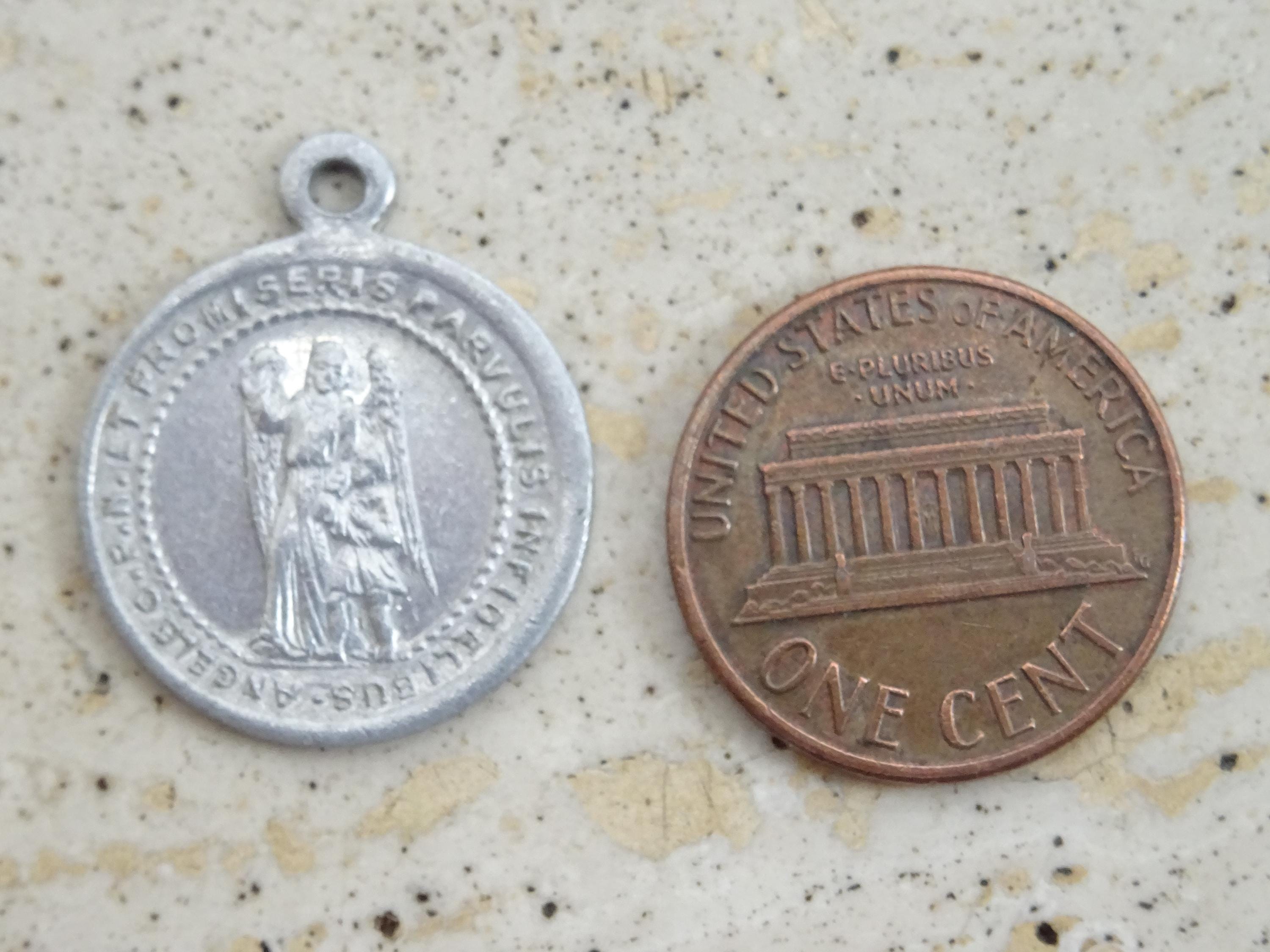 【稀少】「1904年 悪魔に打ち勝つ聖ミカエル」銅製メダル  アンティーク Image12.JPG