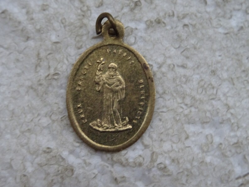 Religious antique copper catholic medal pendant medallion image 6