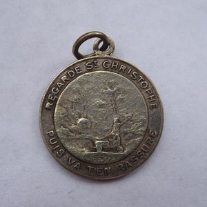Religious Antique French Silver Plated Catholic Medal Pendant Holy ...