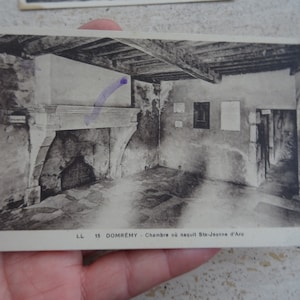 Antigua postal francesa usada con estatua de monumento de Juana de Arco, recuerdo de Juana de Arco de Domremy. ( B 28 )