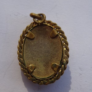 Antique French vermeil gold plated opaline camee medal pendant medallion charm of a French woman. 15 C image 9