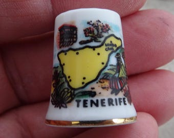 Vintage thimble thimbleful with souvenir of Tenerife. ( WW 9 )