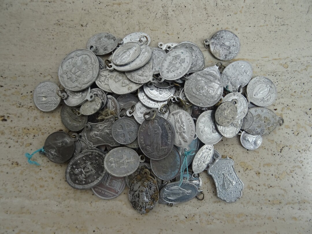 Religious French Catholic Medals Pendants Medaillons Charms Medallions