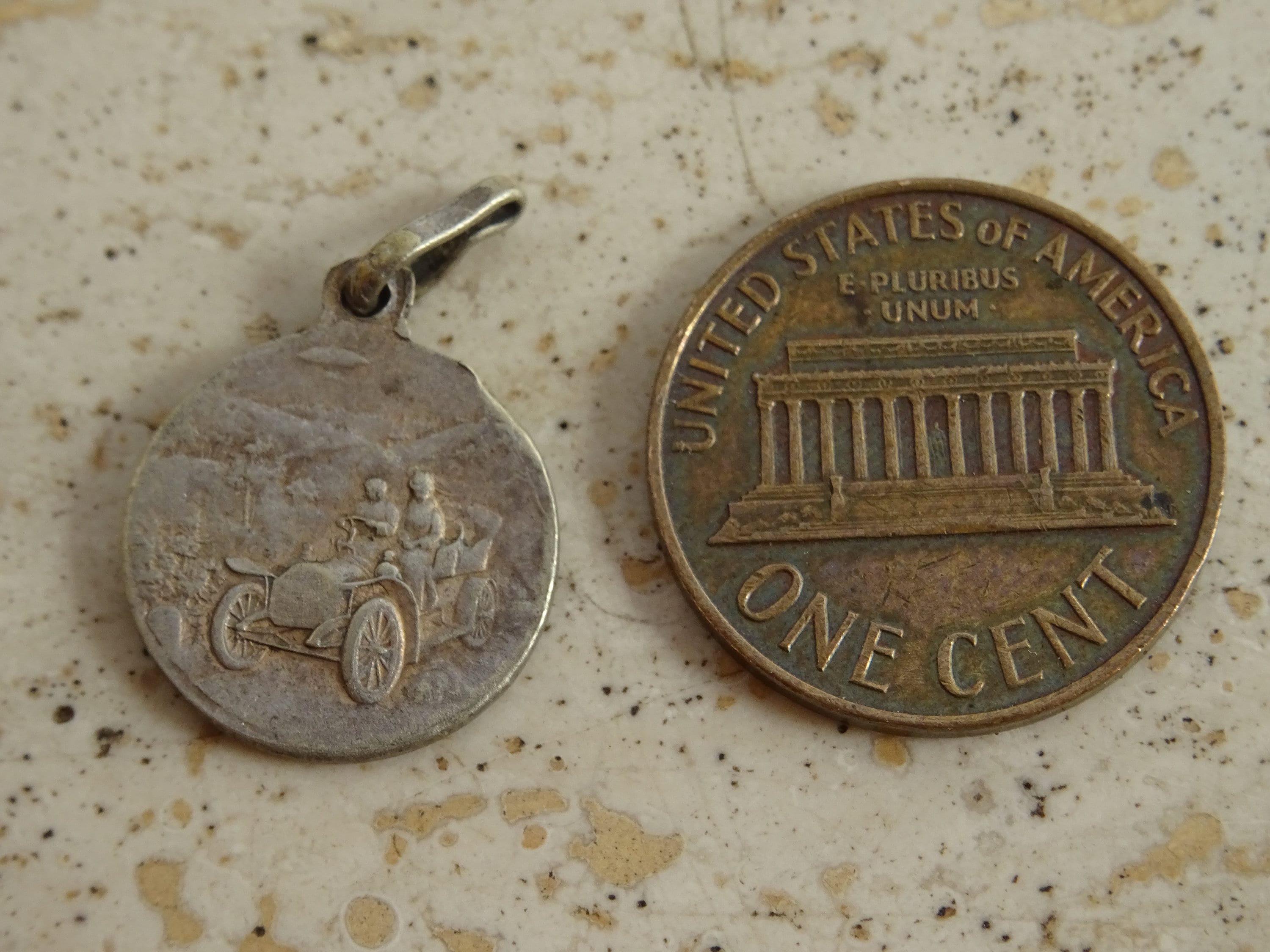 Antique religieux Français pendentif médaille catholique