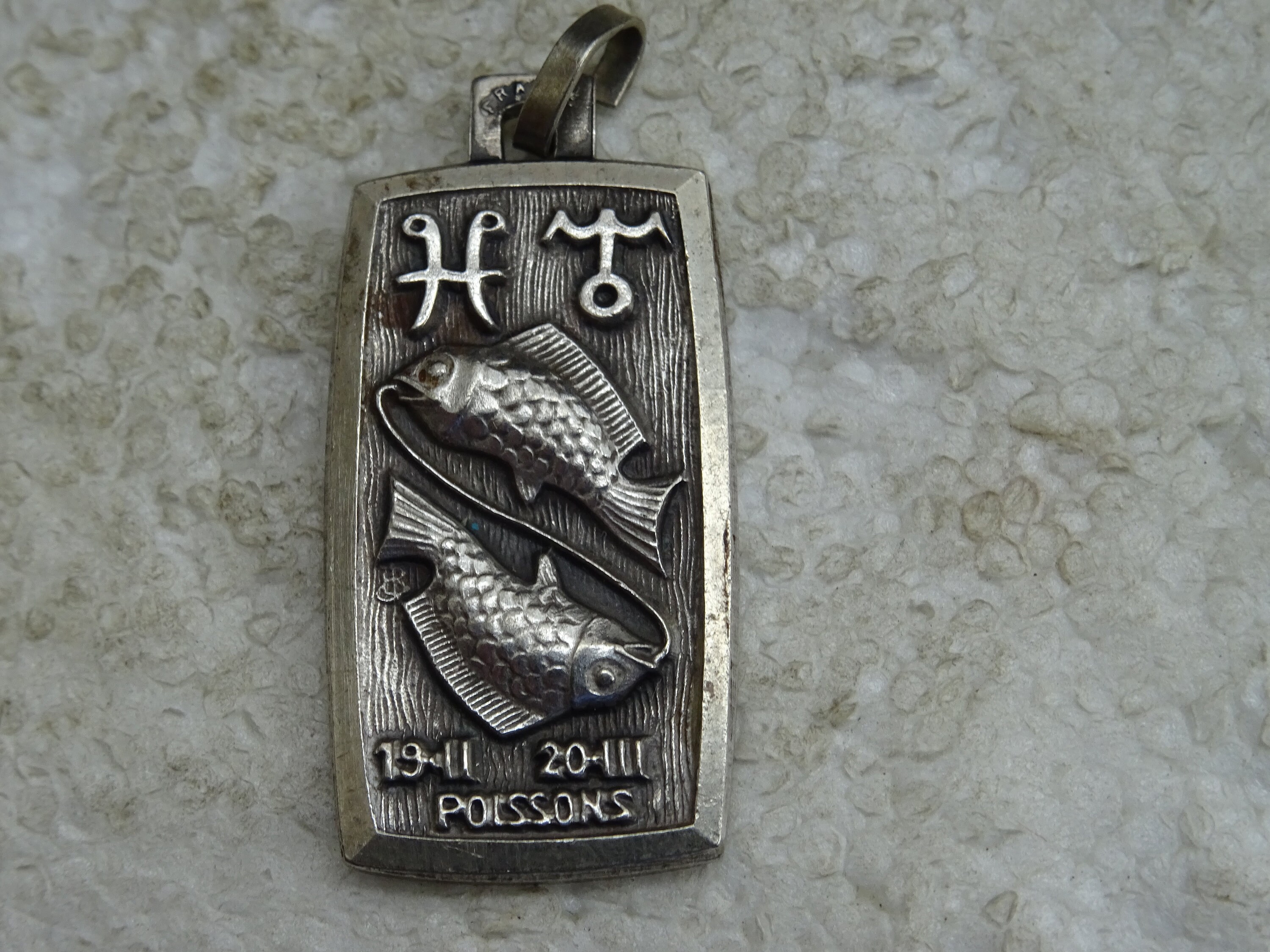 Vintage Silver Zodiac Constellation Medal Pendant Medallion Charm Sign ...