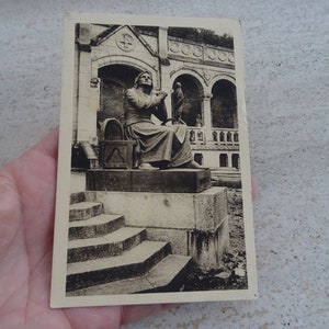 Antigua postal francesa sin usar con estatua monumental de Juana de Arco, recuerdo de Juana de Arco de Domremy. ( B 22 )