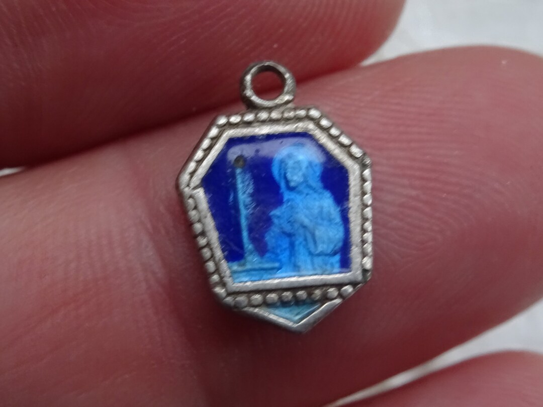 Religious Antique Silvered Enameled Catholic Medaillon Holy Etsy UK