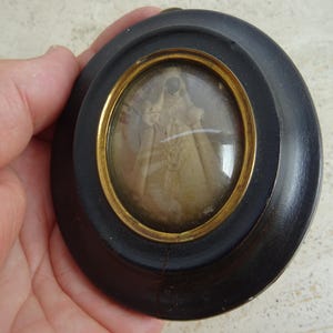Religious antique French  reliquary shrine relic Meerschaum Napoleon III of Holy Virgin Mary Black Madonna of Notre Dame of Hal. (  13 )