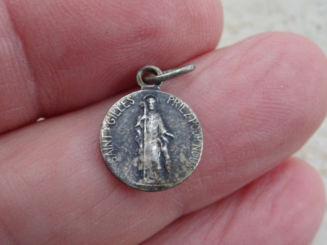 Religious Antique French Silver Plated Catholic Medal Pendant Charm ...