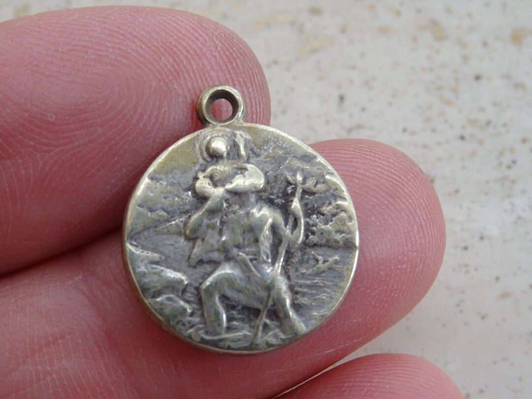 Religious Antique French Silver Plated Catholic Medal Pendant Holy ...