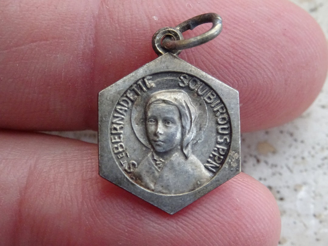 Religious Antique French Silver Plated Catholic Medal Charm Medallion ...