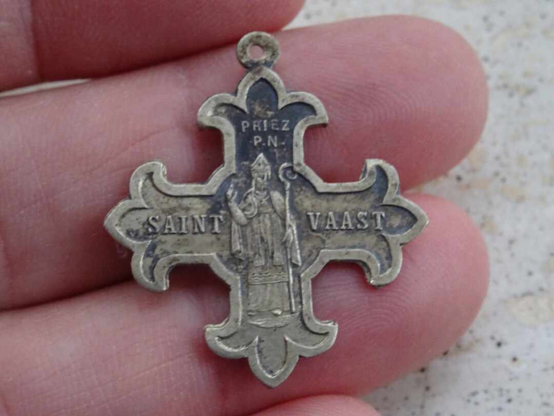 Religious Antique French Silver Plated Catholic Medal Charm Medallion ...